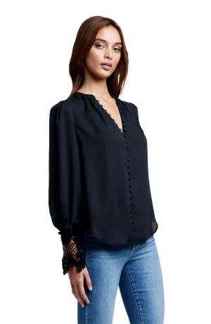 Ava Lace Cuff Bl;ouse