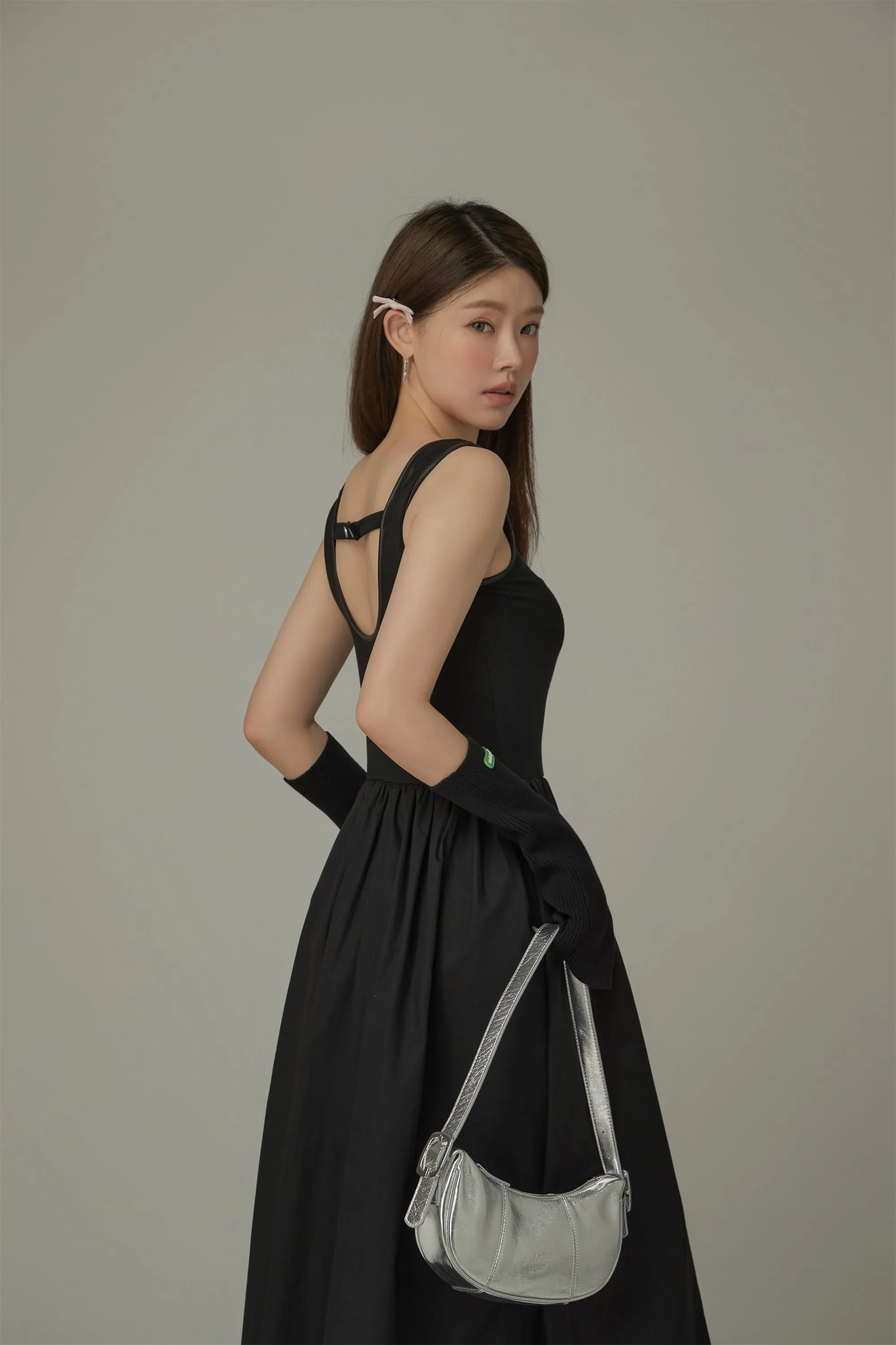 Back Cutout Sleeveless Layered Long Dress