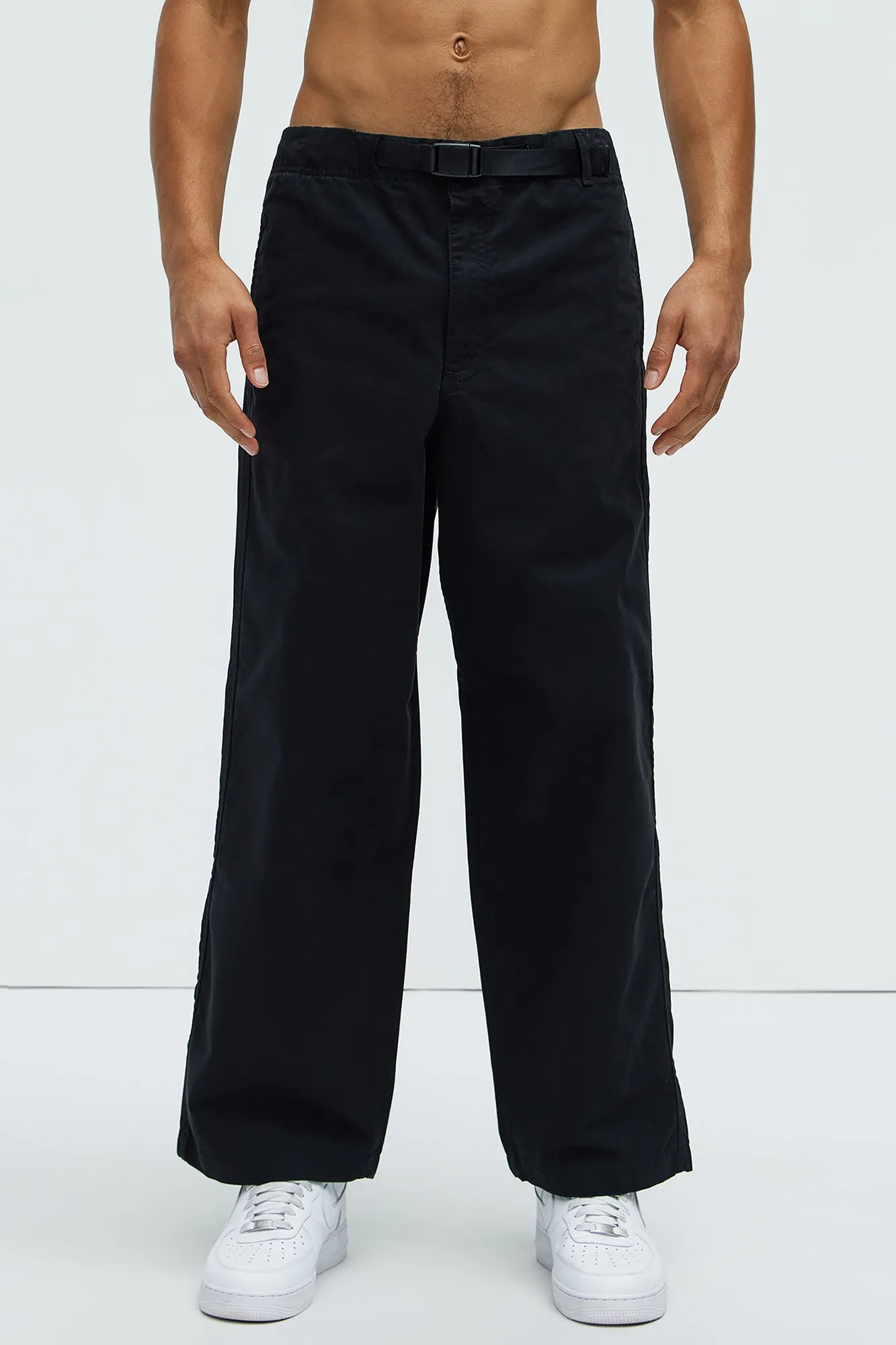 Barkley Belted Baggy Pants - Black