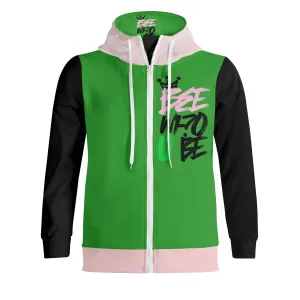 Bee Who U Be Adult Full Zip Turtleneck Hoodie Streetwear