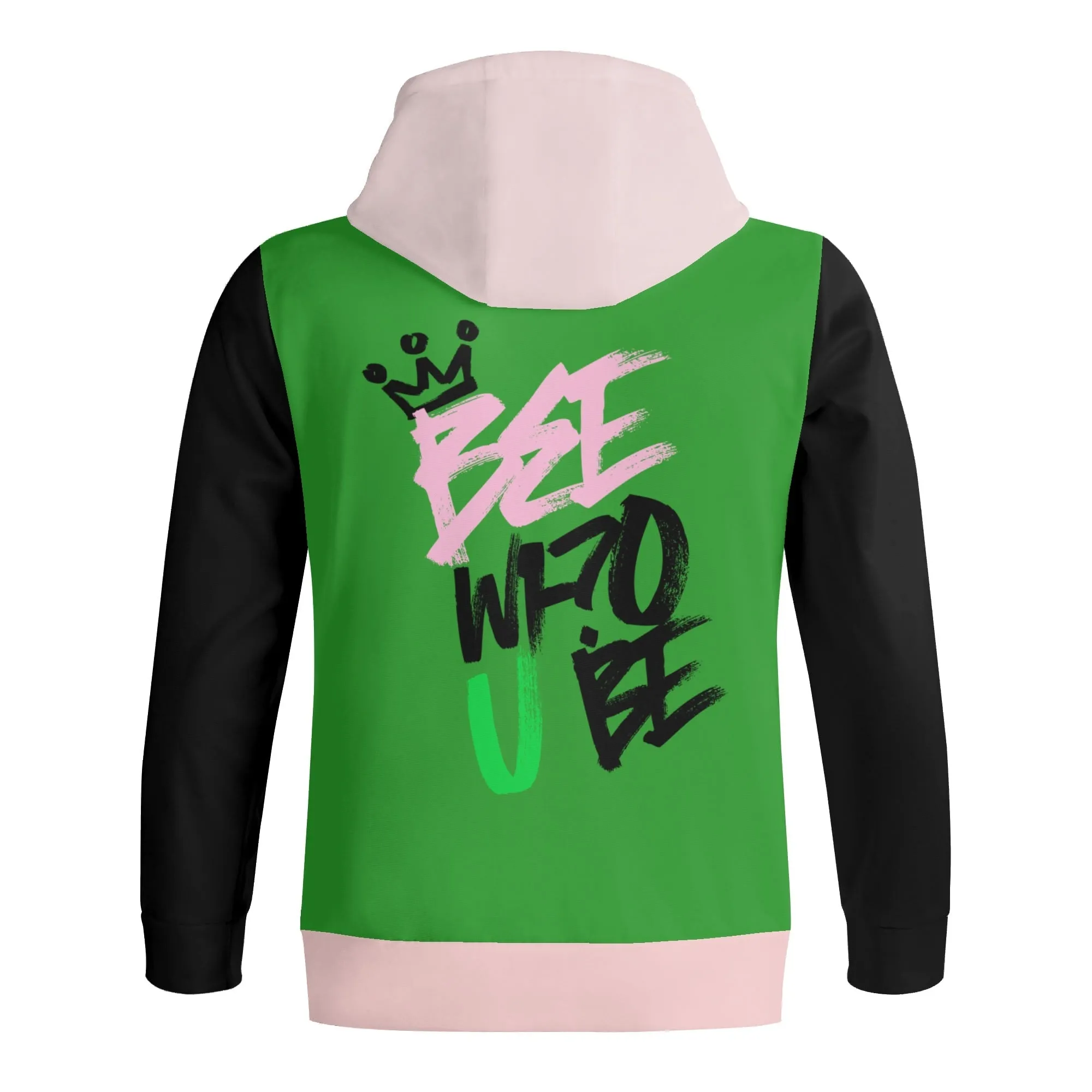 Bee Who U Be Adult Full Zip Turtleneck Hoodie Streetwear