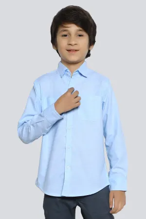 Blue Plain Casual Shirt