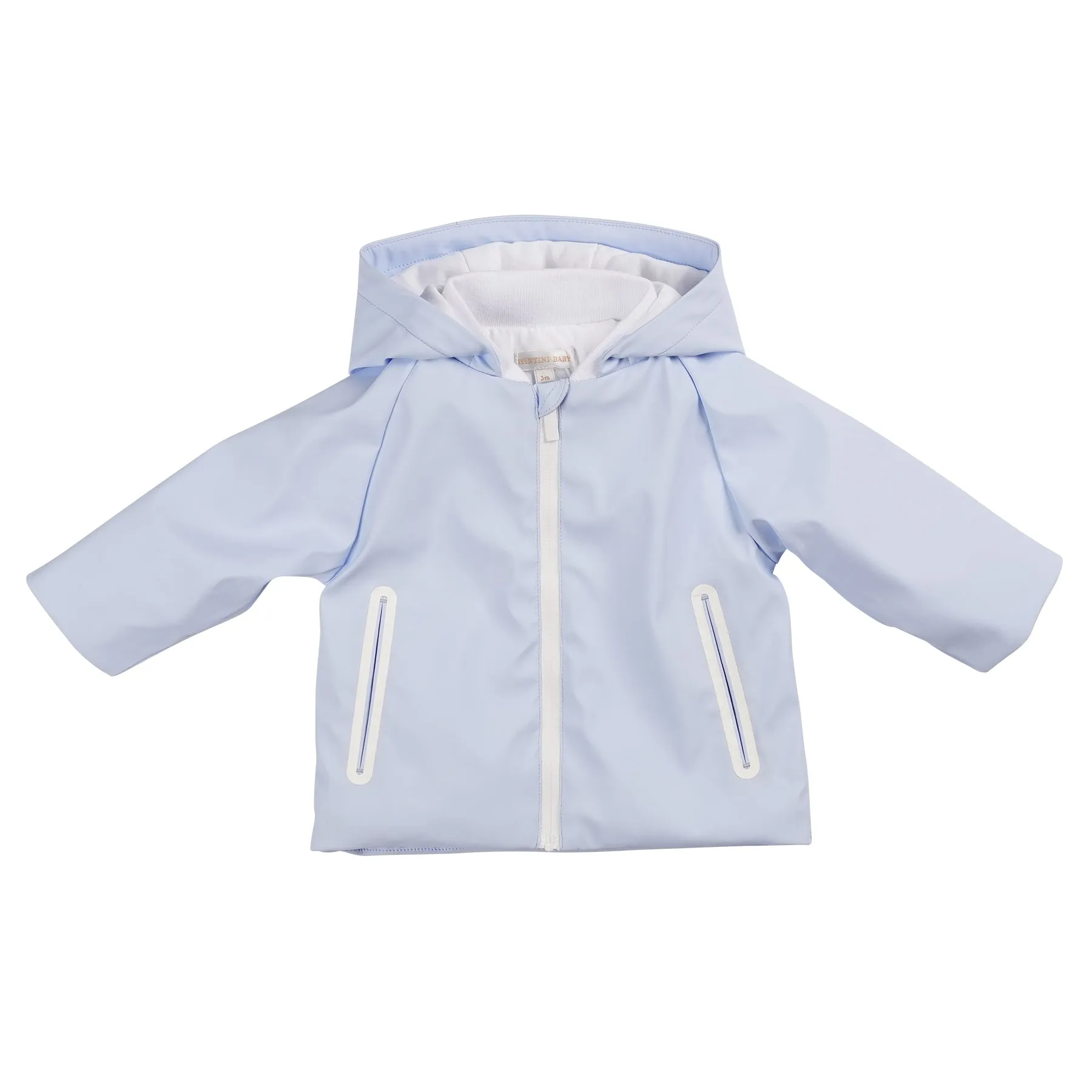 Boys Blue & White Lightweight Hooded Summer Coat