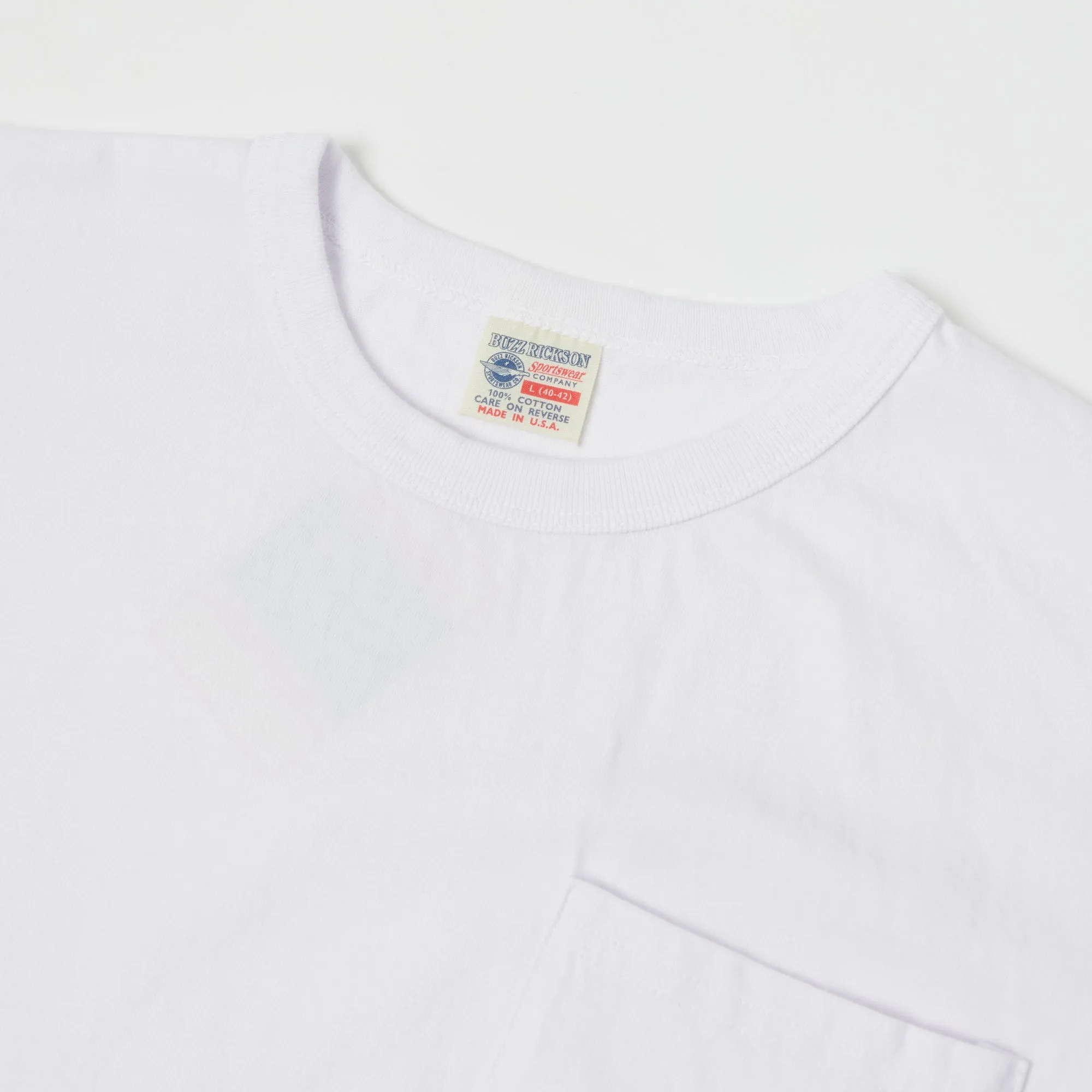 Buzz Rickson's Loopwheel Pocket Tee - White
