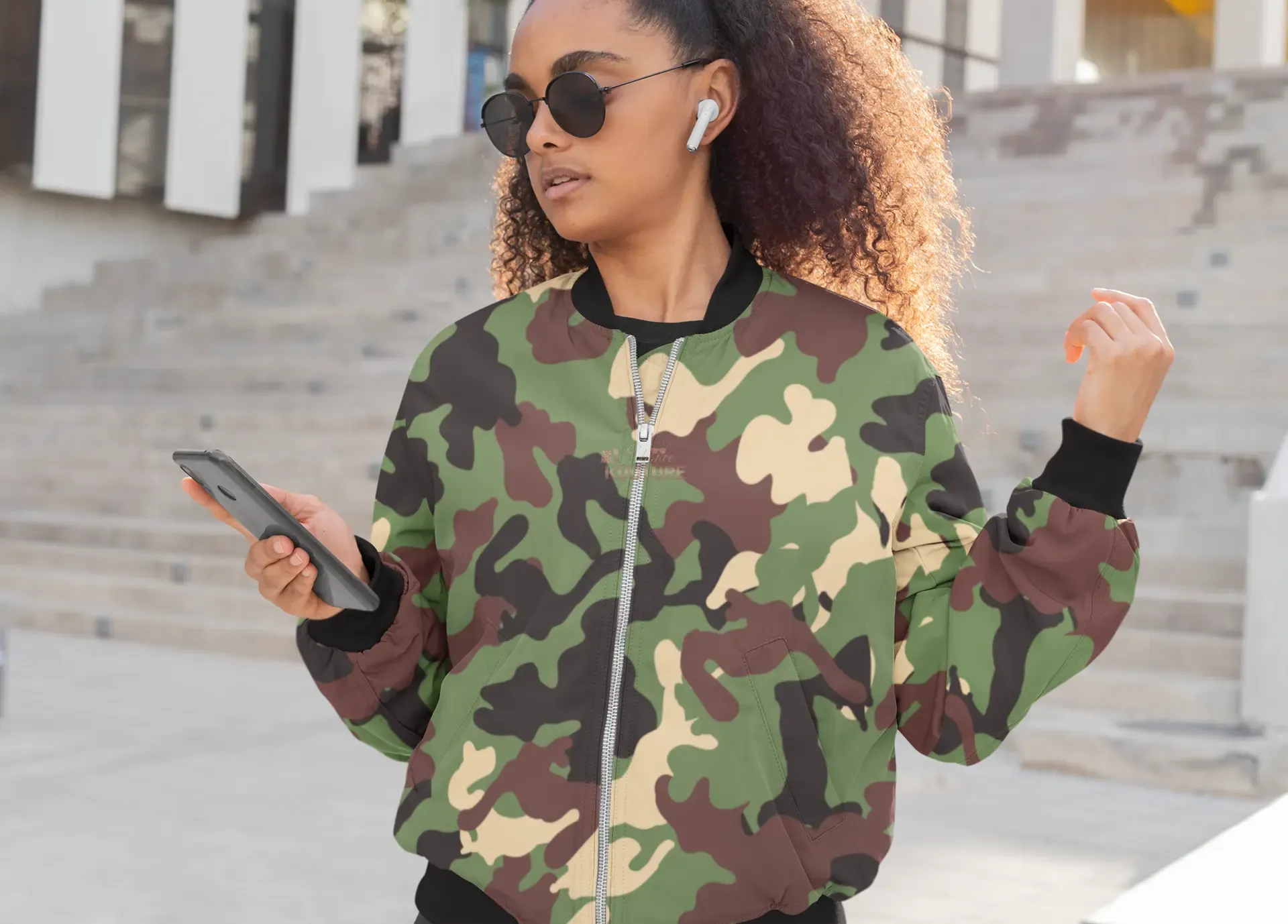 Camouflage Women's Bomber Jacket