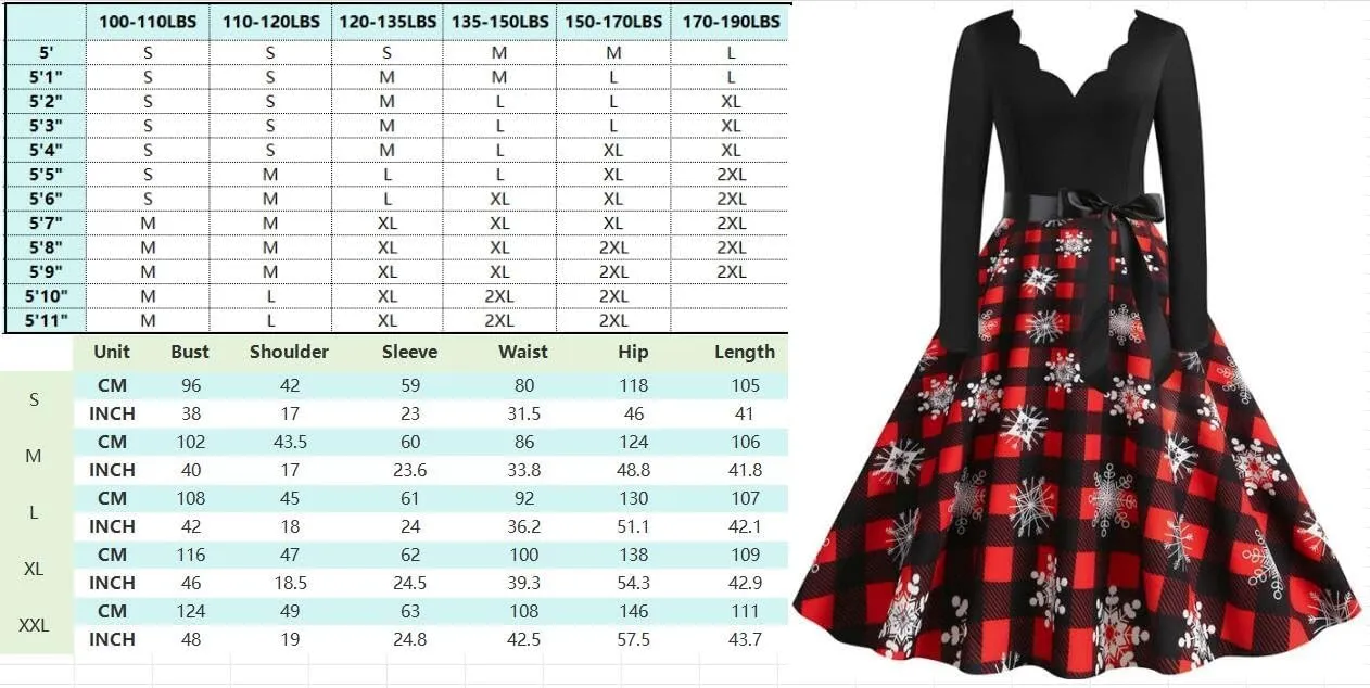 Christmas Dresses for Women Long Sleeve V Neck Aline Prom Hepburn Dress with Belt Cocktail Long Fit and Flare Dresses