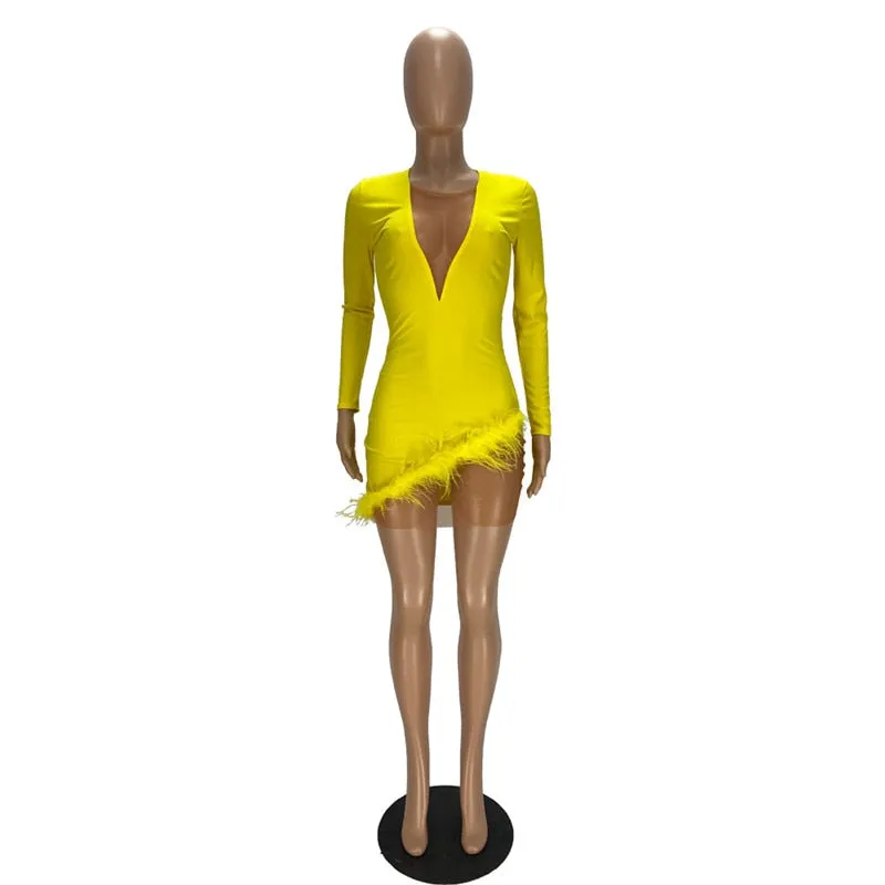 Elegant Deep V-Neck Dress
