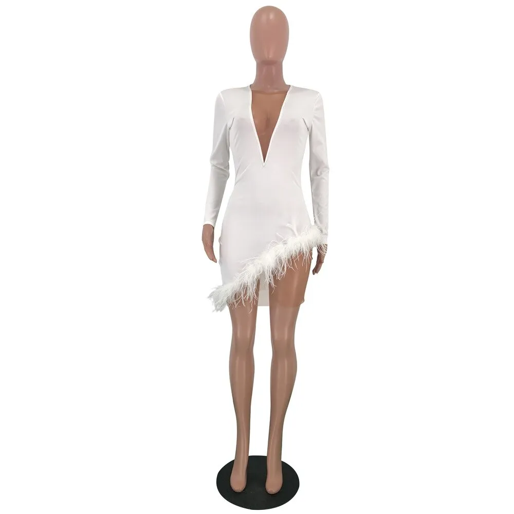 Elegant Deep V-Neck Dress