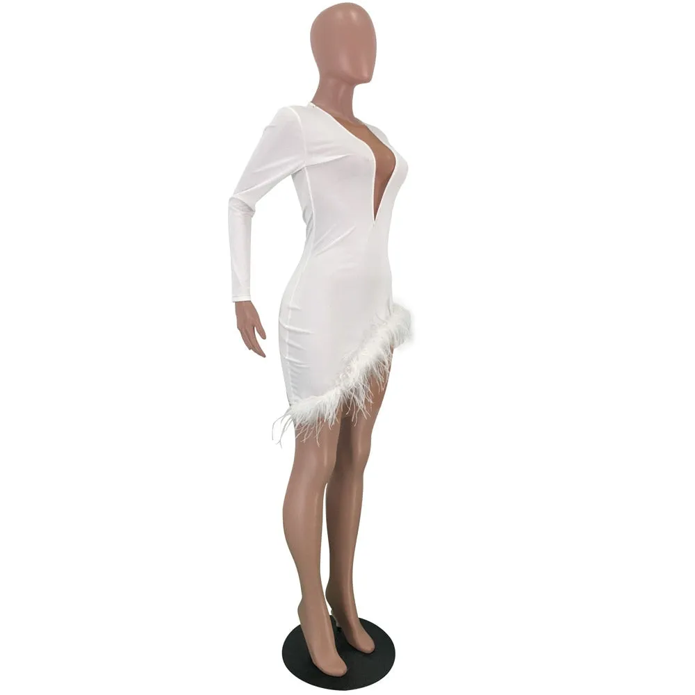 Elegant Deep V-Neck Dress