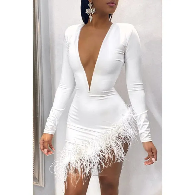 Elegant Deep V-Neck Dress
