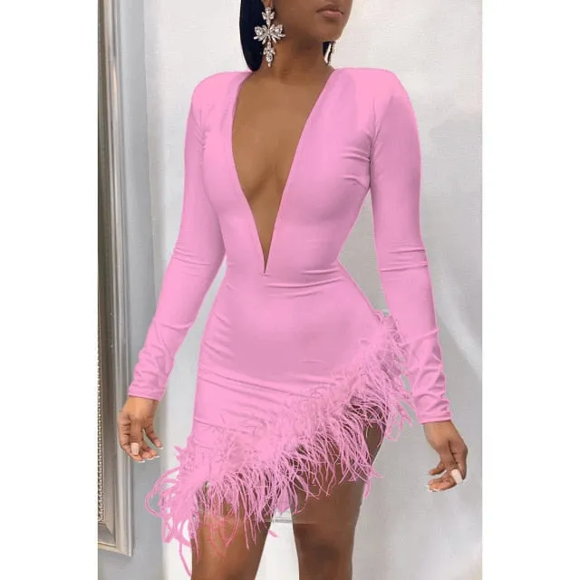 Elegant Deep V-Neck Dress
