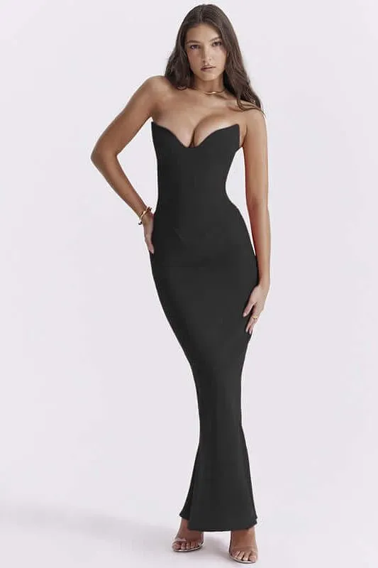 fish bone tube top fishtail dress