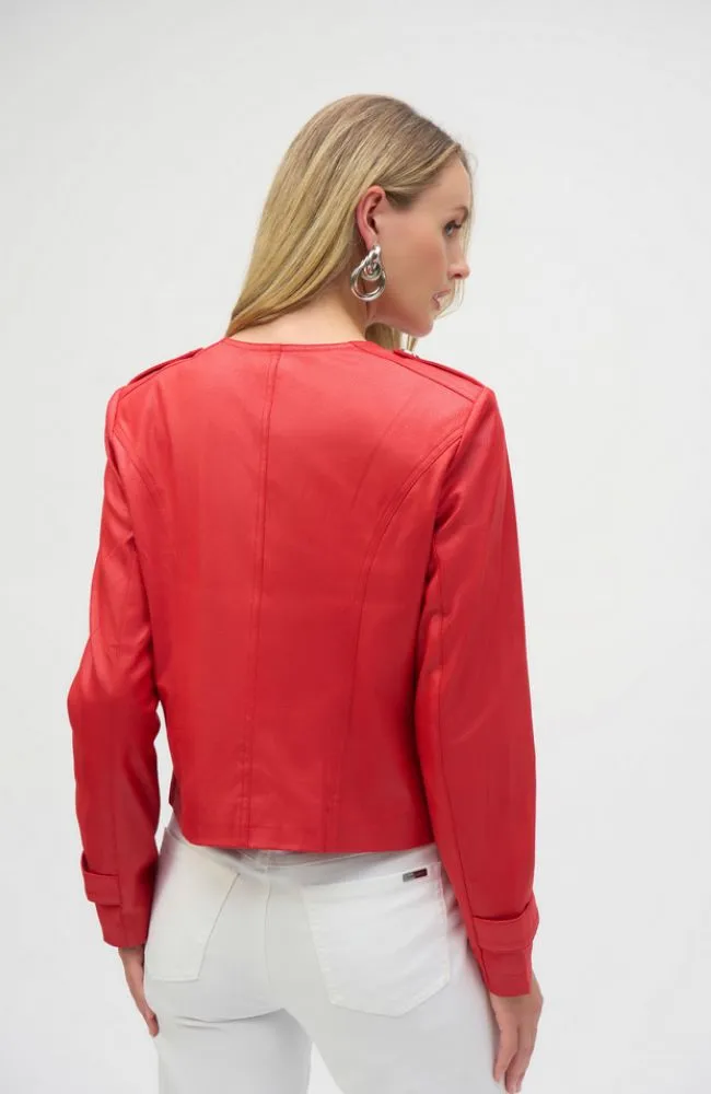 Foiled Faux Suede Boxy Jacket