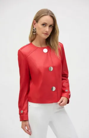Foiled Faux Suede Boxy Jacket