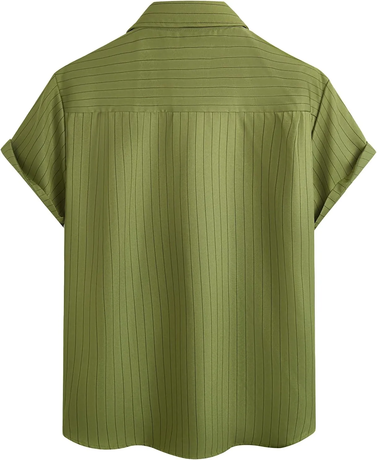 Hardaddy Men's Casual Striped Shirts Button Down Short Sleeve Blouse Summer Hawaiian Shirt