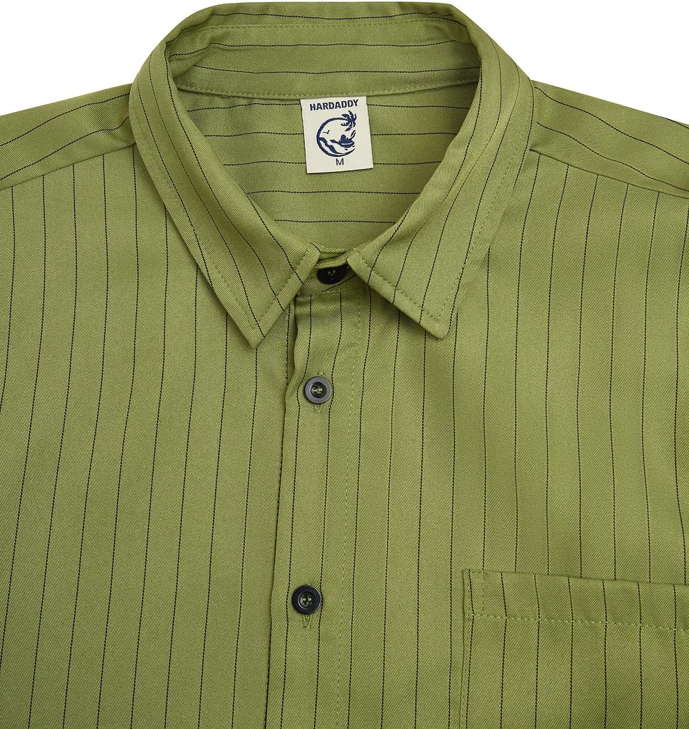 Hardaddy Men's Casual Striped Shirts Button Down Short Sleeve Blouse Summer Hawaiian Shirt