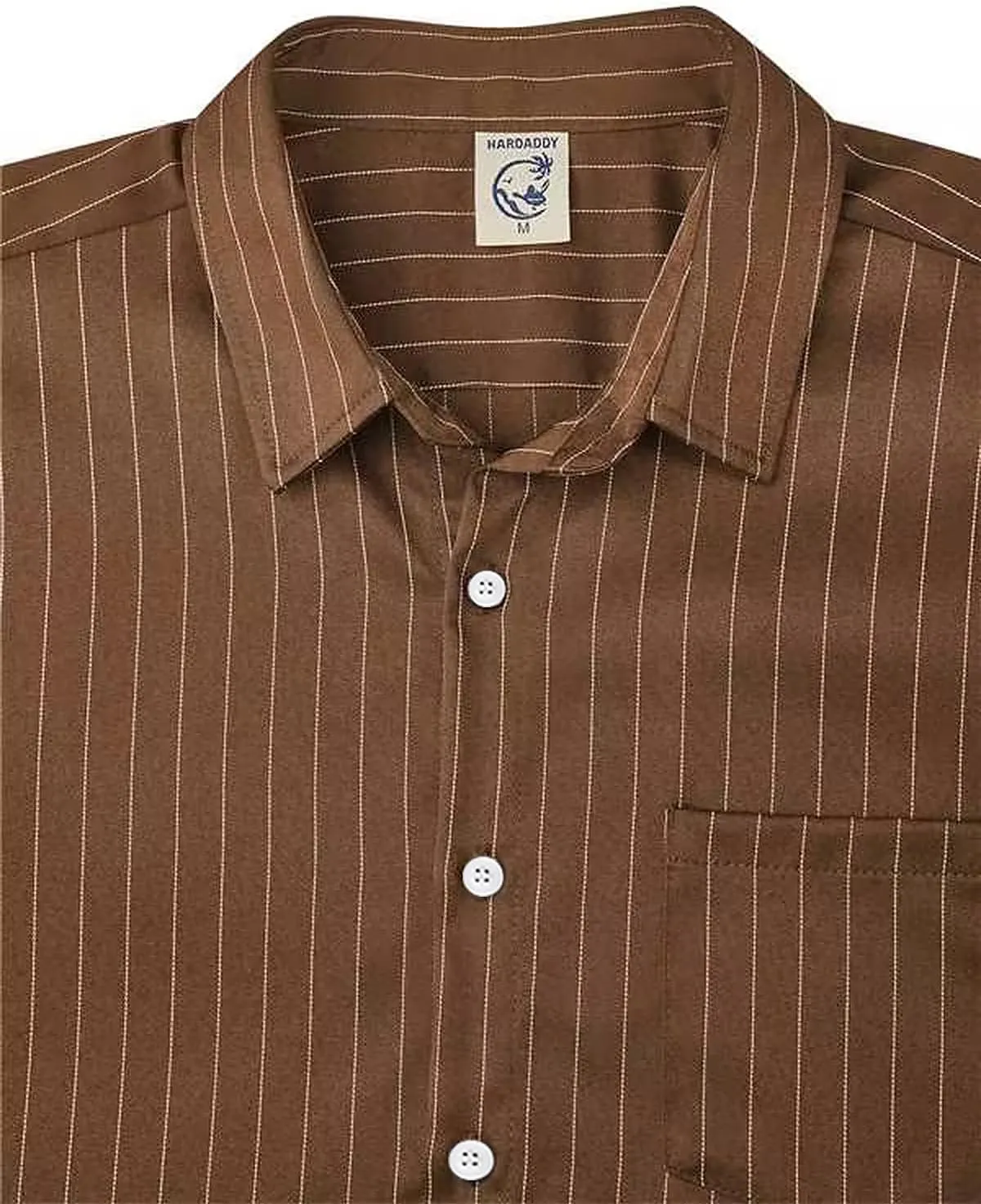 Hardaddy Men's Casual Striped Shirts Button Down Short Sleeve Blouse Summer Hawaiian Shirt
