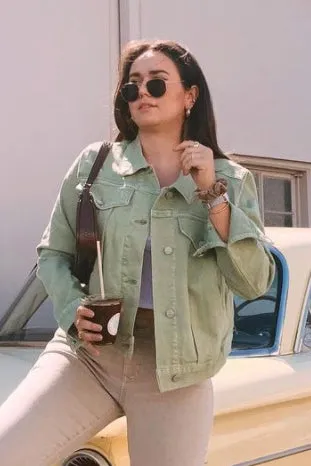 JENNA TWILL JACKET PISTACHIO