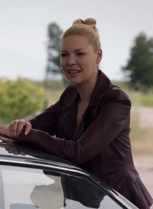 KATHERINE HEIGL SUITS LEATHER JACKET