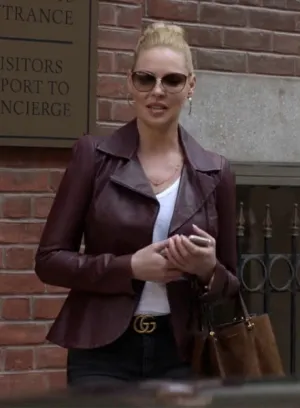 KATHERINE HEIGL SUITS LEATHER JACKET
