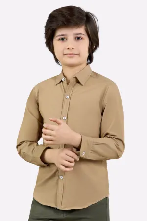 Khaki Plain Casual Shirt