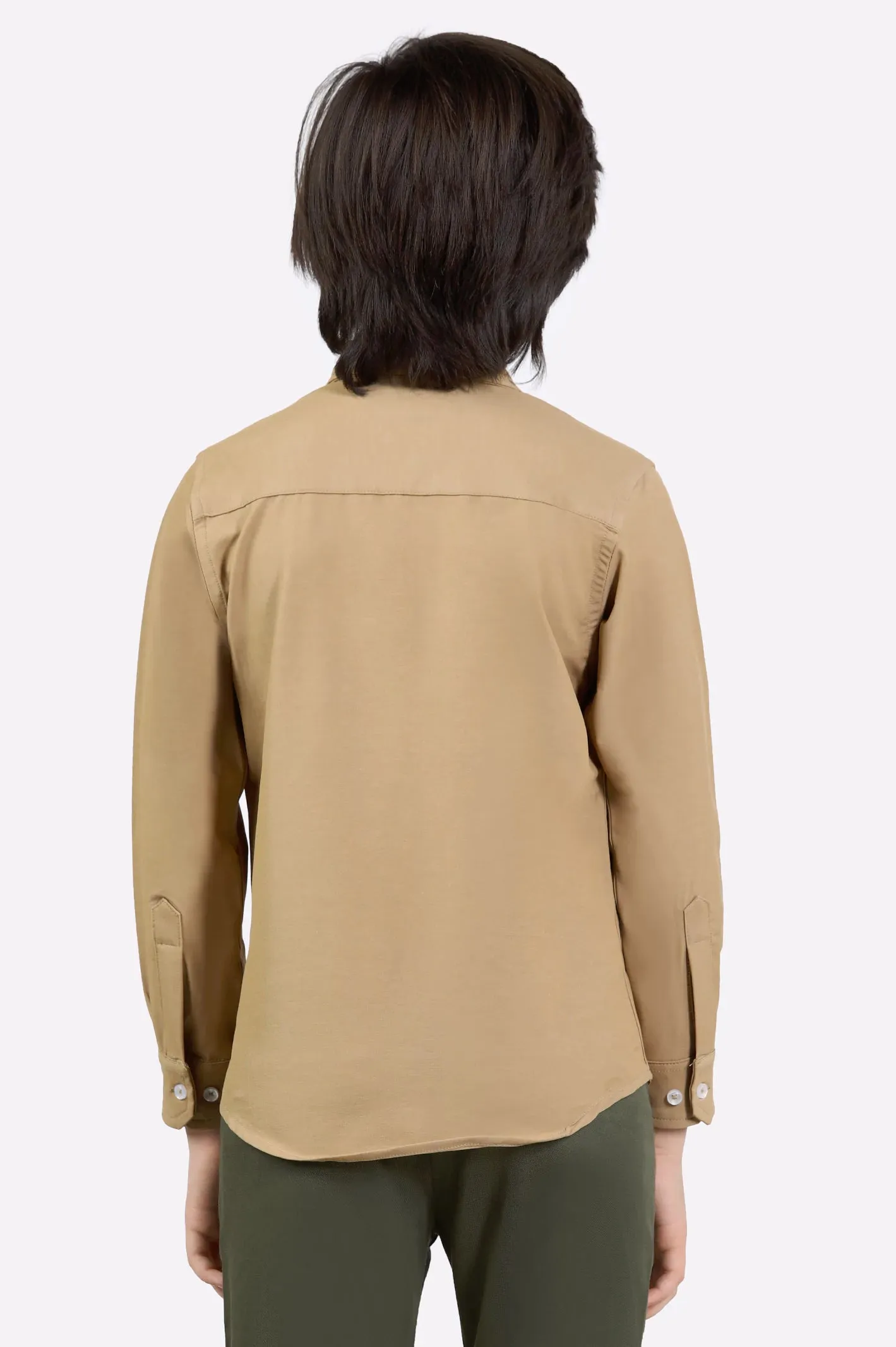 Khaki Plain Casual Shirt