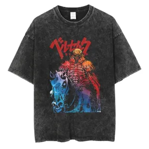 [KUJO] "Skull Knight V2" Vintage Oversized T Shirt