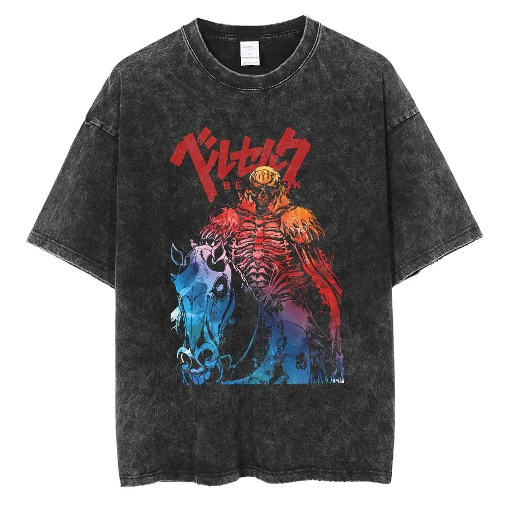 [KUJO] "Skull Knight V2" Vintage Oversized T Shirt