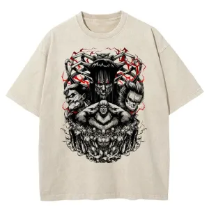 [KUJO] "Titan Wrath" Vintage Oversized T Shirt