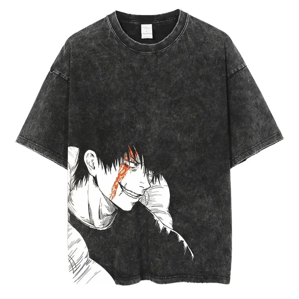[KUJO] "Toji V3" Vintage Oversized T Shirt