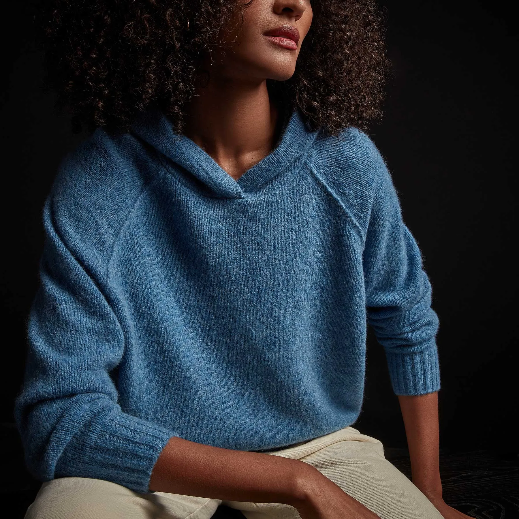 Lightweight Cashmere Hoodie - Blue Raspberry