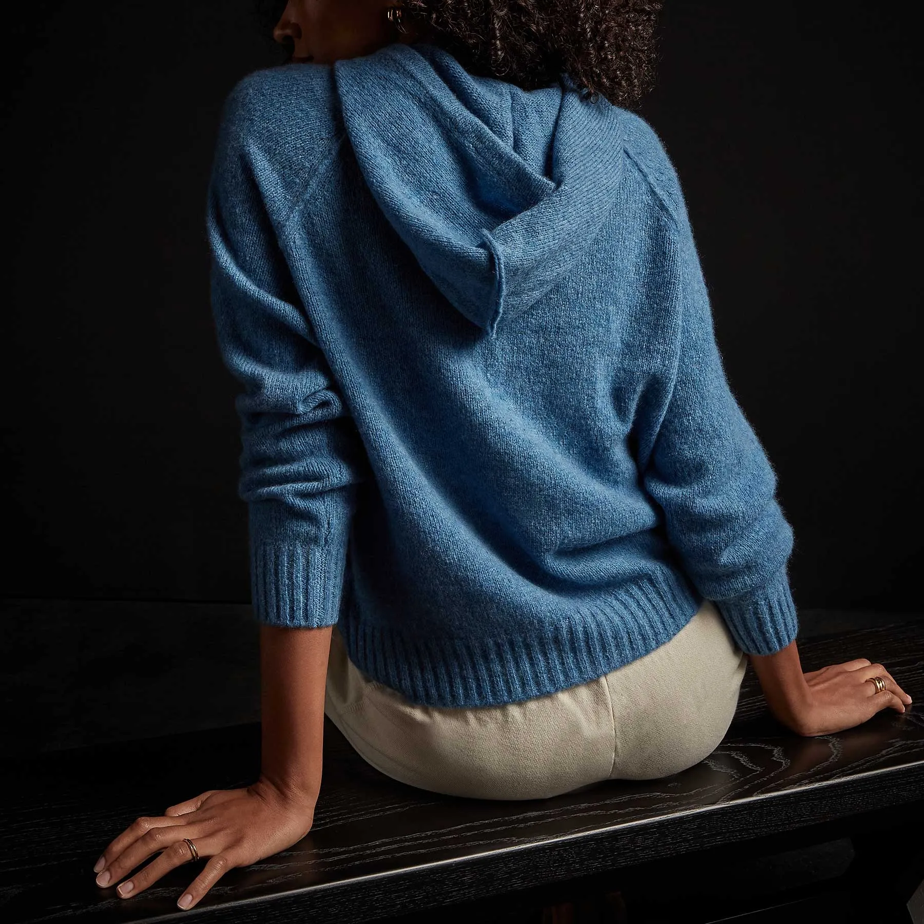 Lightweight Cashmere Hoodie - Blue Raspberry