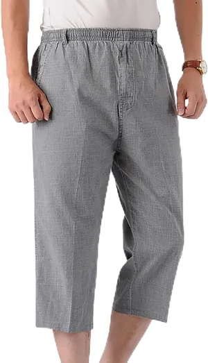 Linen Pants Mens Casual Pants Relaxed-Fit Beach Pants Summer Yoga Pants Drawstring Elastic Waist Pants