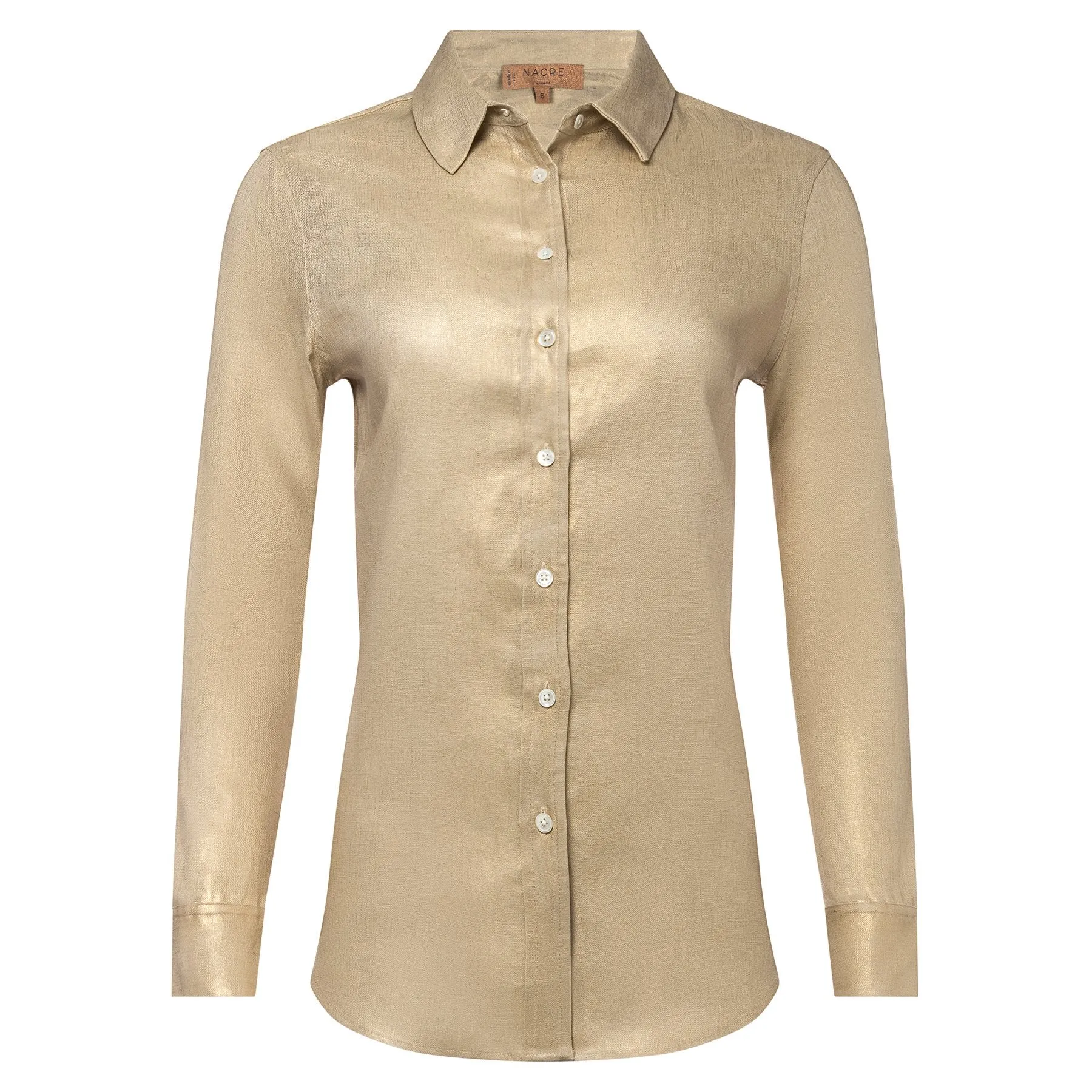 Linen shirt metallic gold