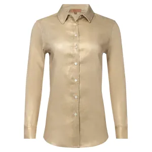Linen shirt metallic gold