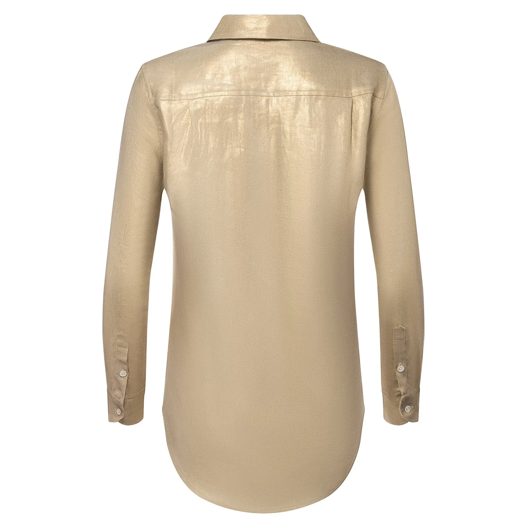 Linen shirt metallic gold