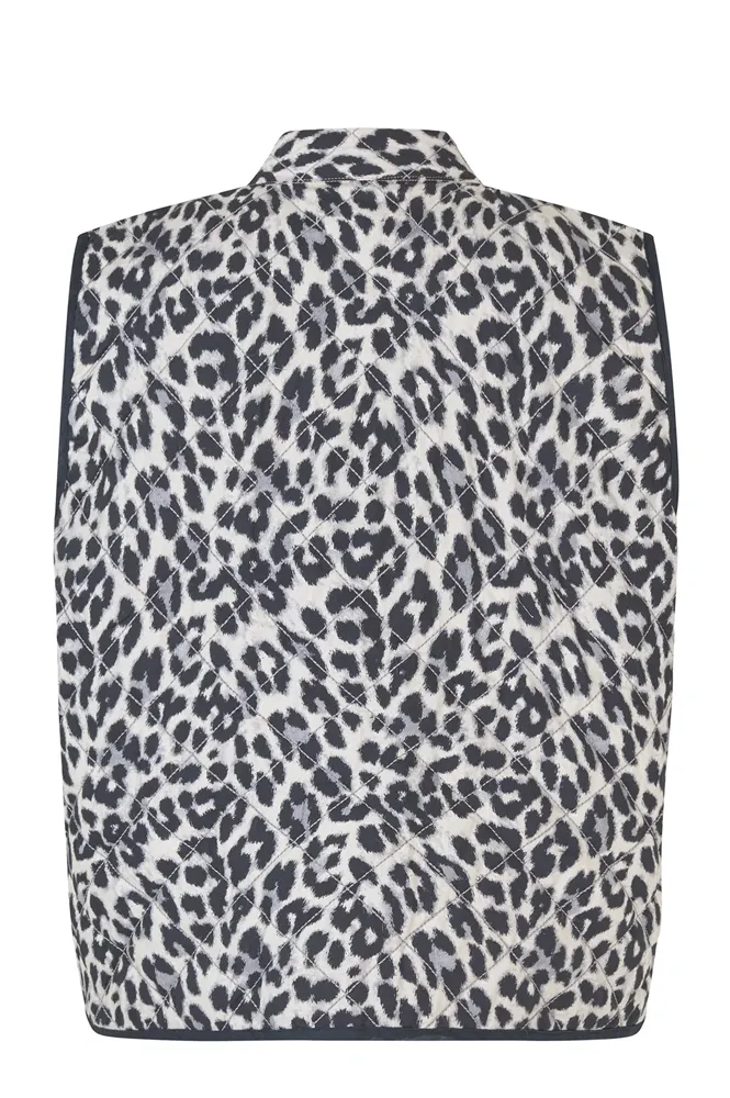 Lolly's Laundry Cairo Grey Leopard Print Quilted Vest