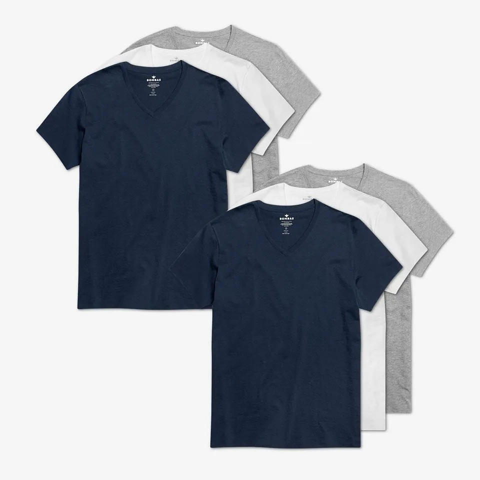 Men's Pima Cotton V-Neck T-Shirt 6-Pack