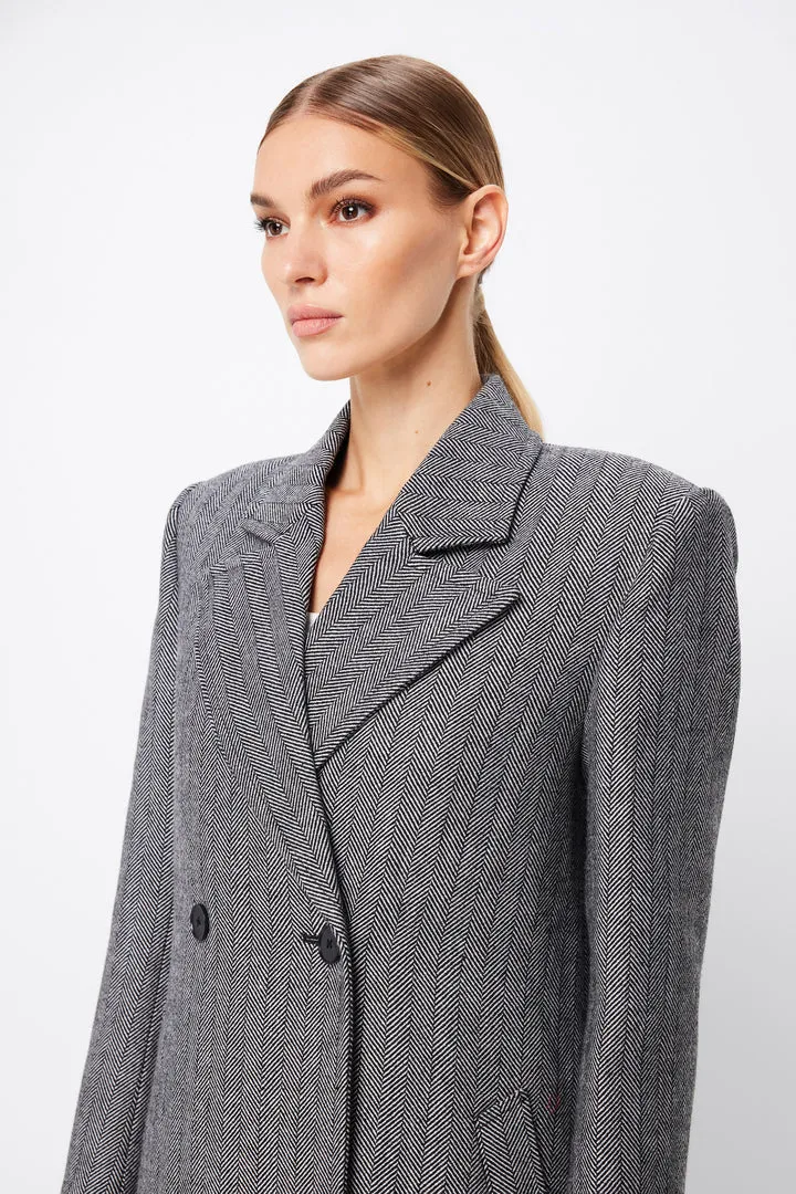 MOSSMAN - Reformation Coat HOUNDSTOOTH