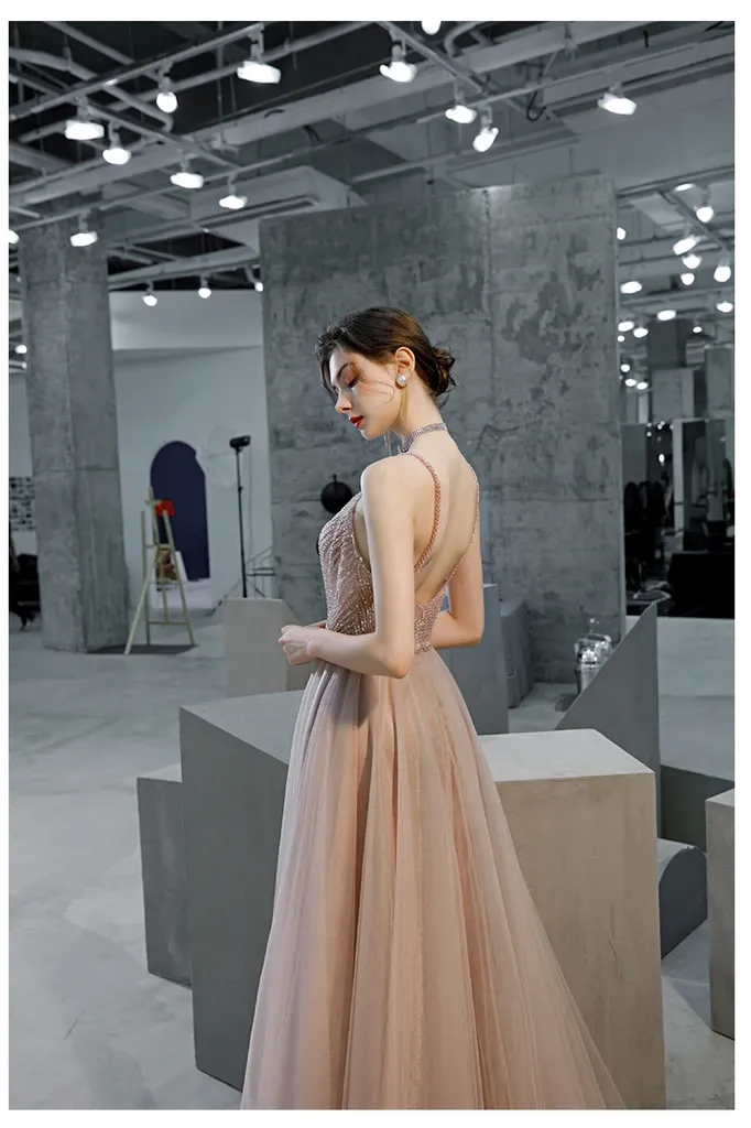 Promfast Stunning A Line SpaghettI Straps Long Tulle Zipper Back Prom Dresses PFP1814