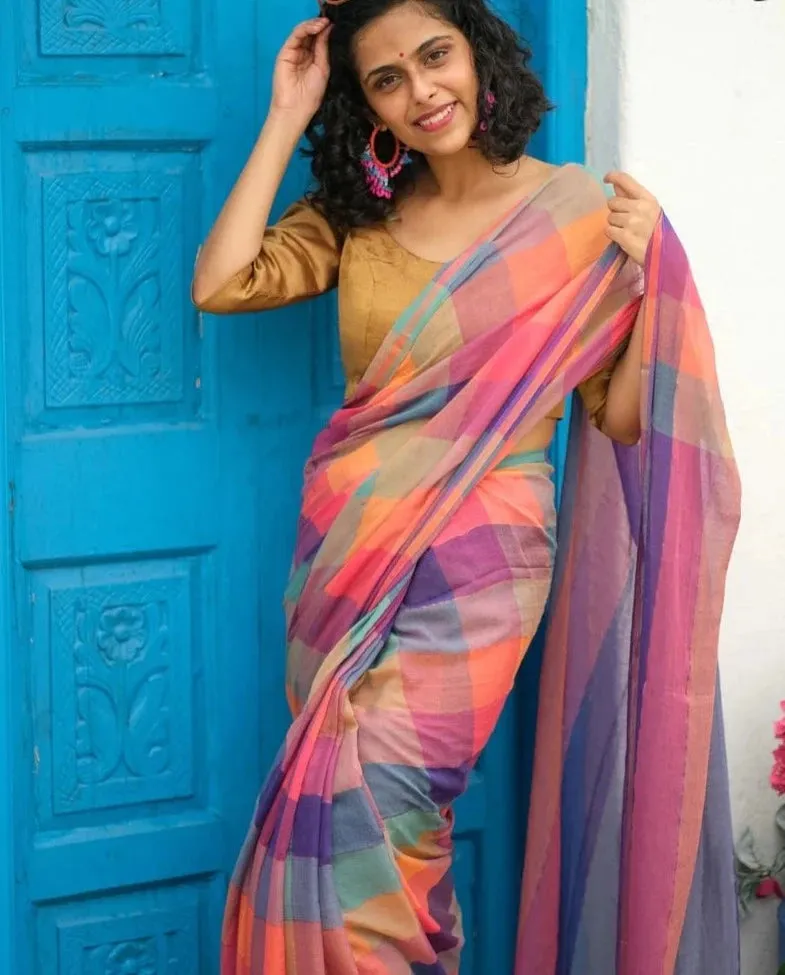 Readymade Gold Handloom Chanderi Silk Blouse