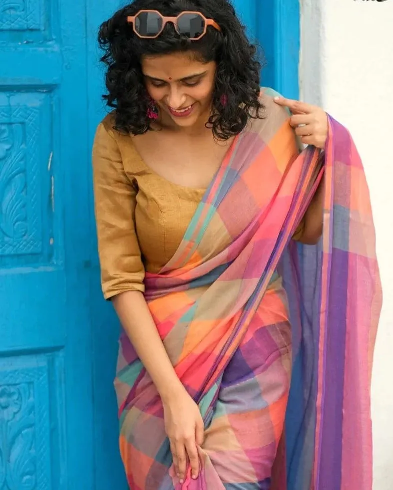Readymade Gold Handloom Chanderi Silk Blouse