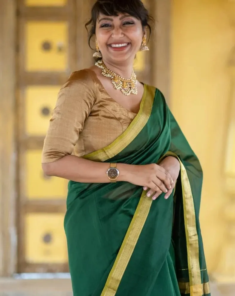 Readymade Golden Handloom Chanderi Silk Blouse