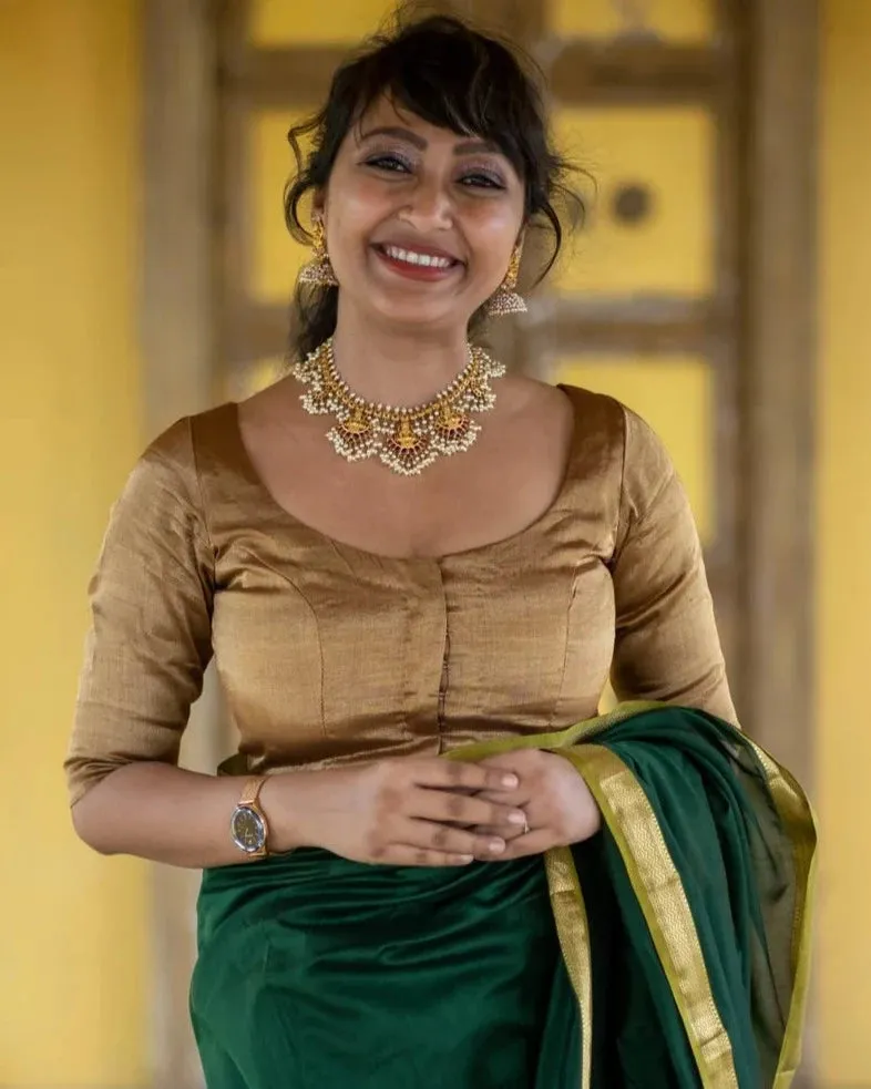 Readymade Golden Handloom Chanderi Silk Blouse