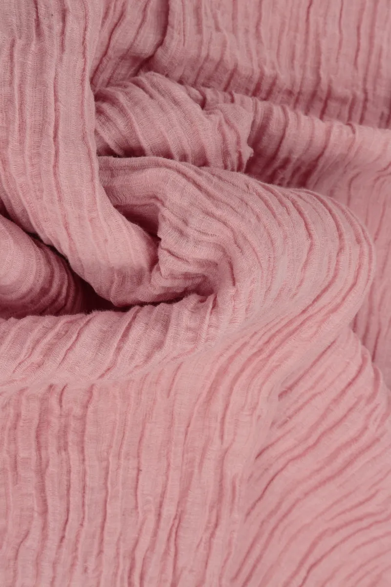 Side Pocket Crinkled Powder Pink Silk Tunic