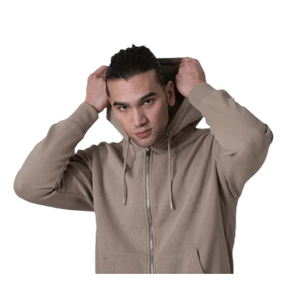 Soft Sweat Zip Hood Grey