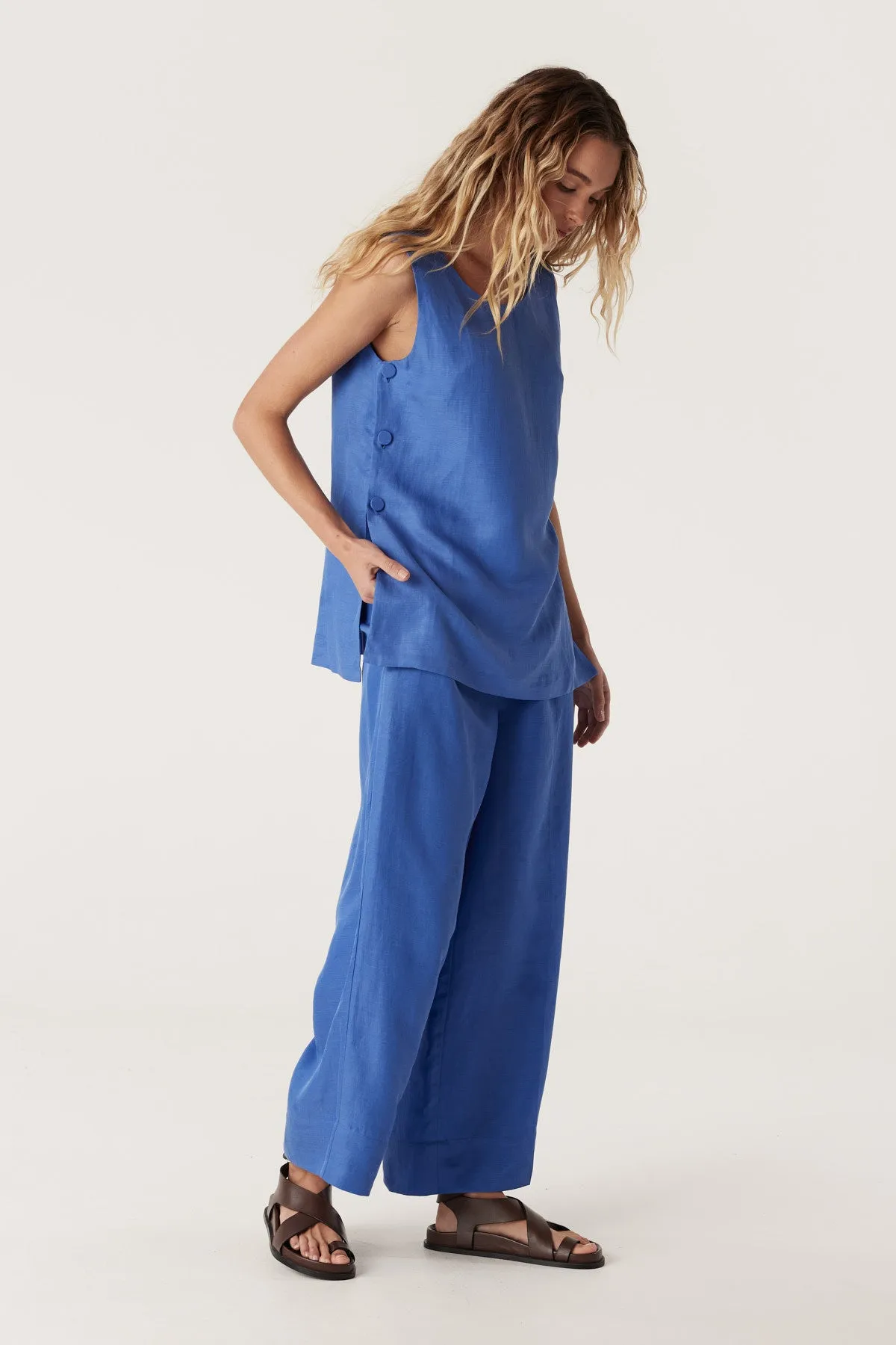 Spring Relaxed Pant - Cornflower Blue