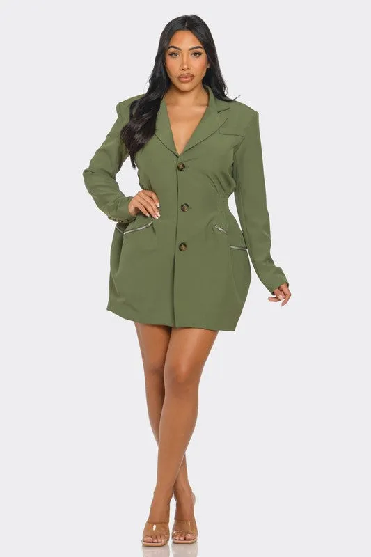 Tailored Utility Blazer Mini Dress