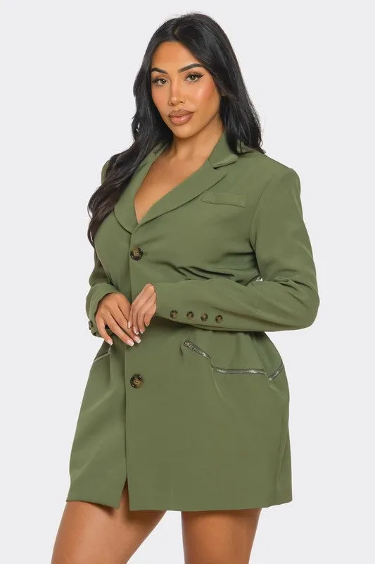 Tailored Utility Blazer Mini Dress