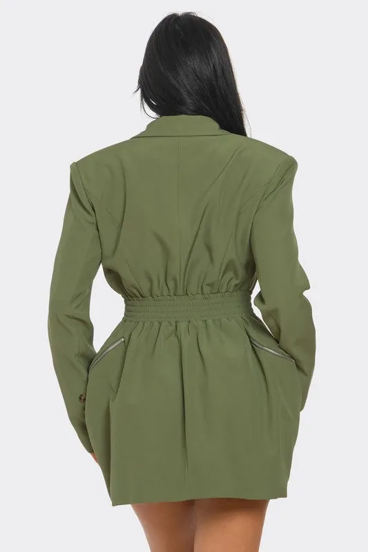 Tailored Utility Blazer Mini Dress